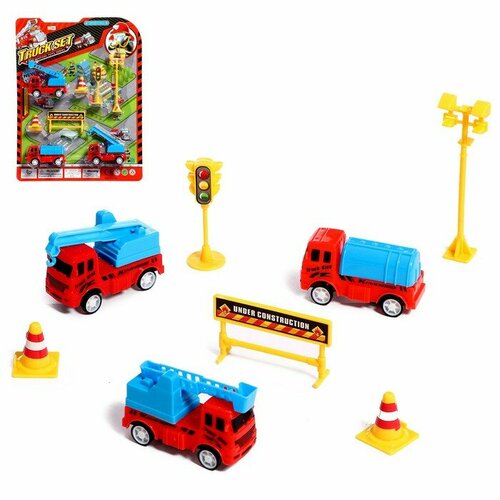 Набор машинок Пожарная служба 3 машинки и аксессуары 526₽