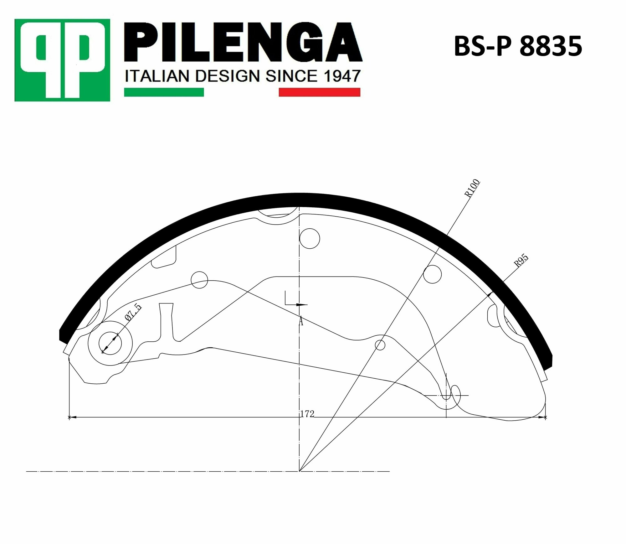 Колодки тормозные барабанные PILENGA BSP8835