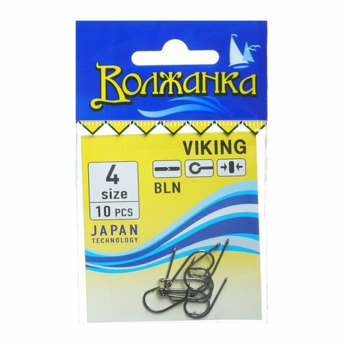 фото Крючки волжанка viking № 4, 10 шт volzhanka