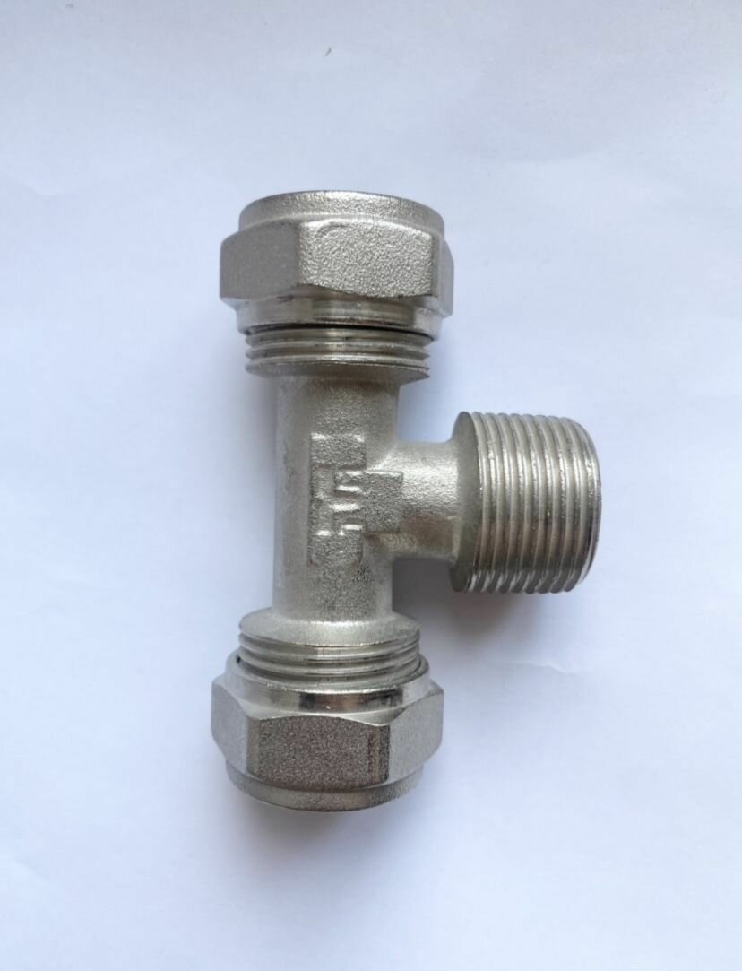 фото Тройник обжимной TIEMME 20х3/4x20 нр