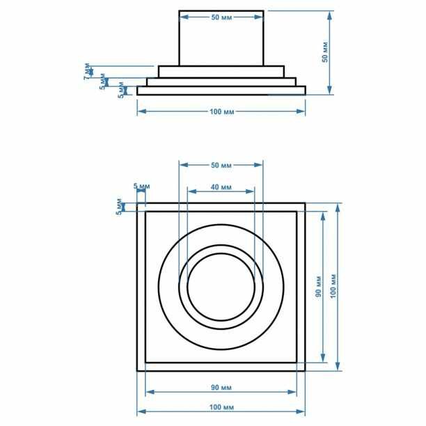 Душевой трап MAGdrain CC03Q5-G 100х100 мм сухой затвор 28 л/мин хром - фотография № 2