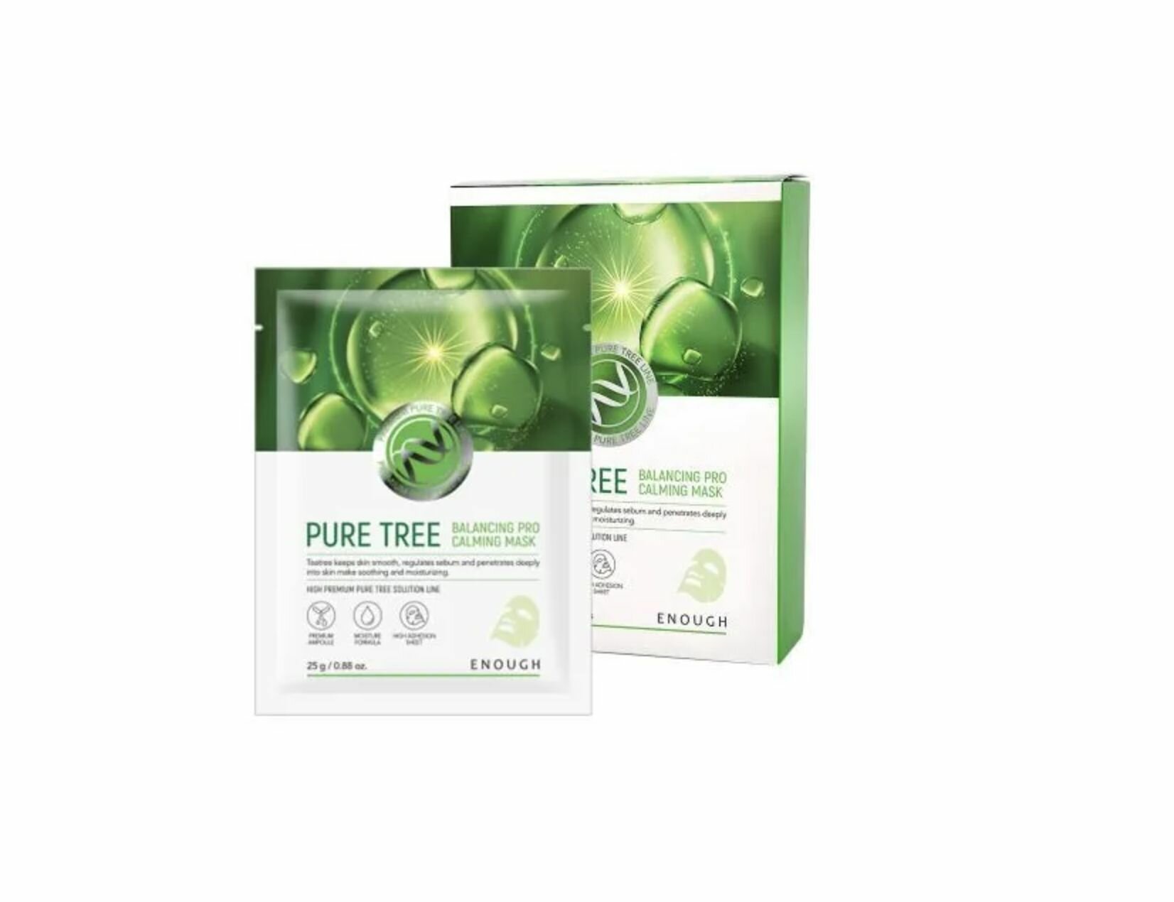 Маска тканевая Enough Pure Tree Balancing Pro Calming mask 25g - фото №13