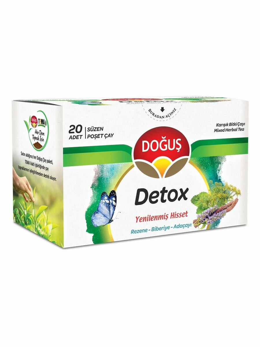 Турецкий травяной чай DETOX очищающий 20 пакетиков