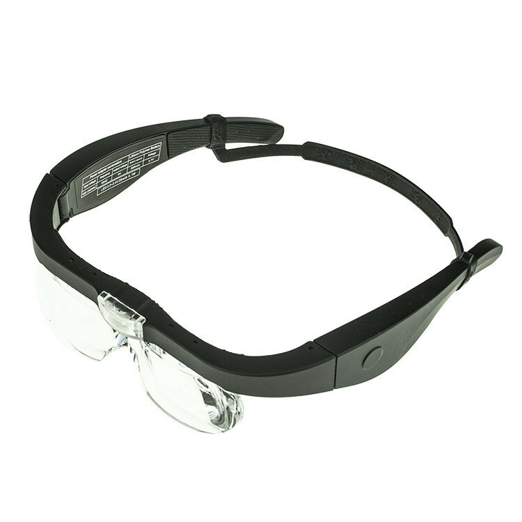 Лупа очки с подсветкойенными линзами USB и аккумулятором (2 LED) 11537DC