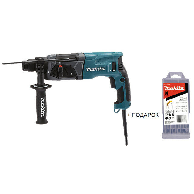 перфоратор MAKITA HR2470 780Вт 2,7Дж SDS-Plus с набором буров Makita Centering tip 5шт