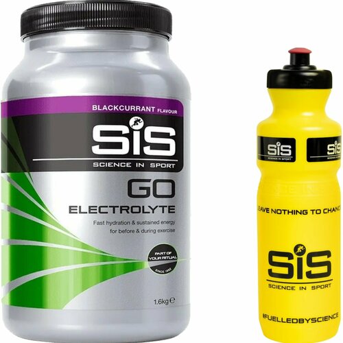 фото Изотоник science in sport (sis) go electrolyte + бутылочка желтая 1 x 1600 г, черная смородина