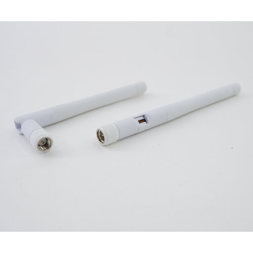 Wi-Fi антенна 5DBi 2.4G 2DB всенаправленная SMA Male 11cm, Прямая или угловая для роутеров, цвет Белый 1шт.