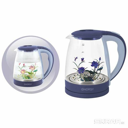 Чайник электрический 20Л 1500 ВТ диск стекло внутр подсв меняет цвет РИС ENERGY 300900₽