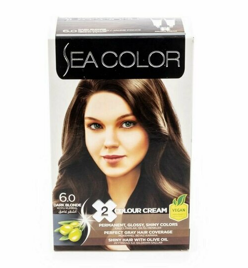 SEA COLOR Набор для окрашивания волос HAIR DYE KIT 6.0 Темно-русый