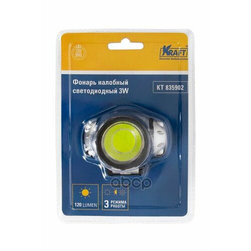 фото Фонарь налобный светодиодный 3w kraft kt 835902 kraft арт. kt835902