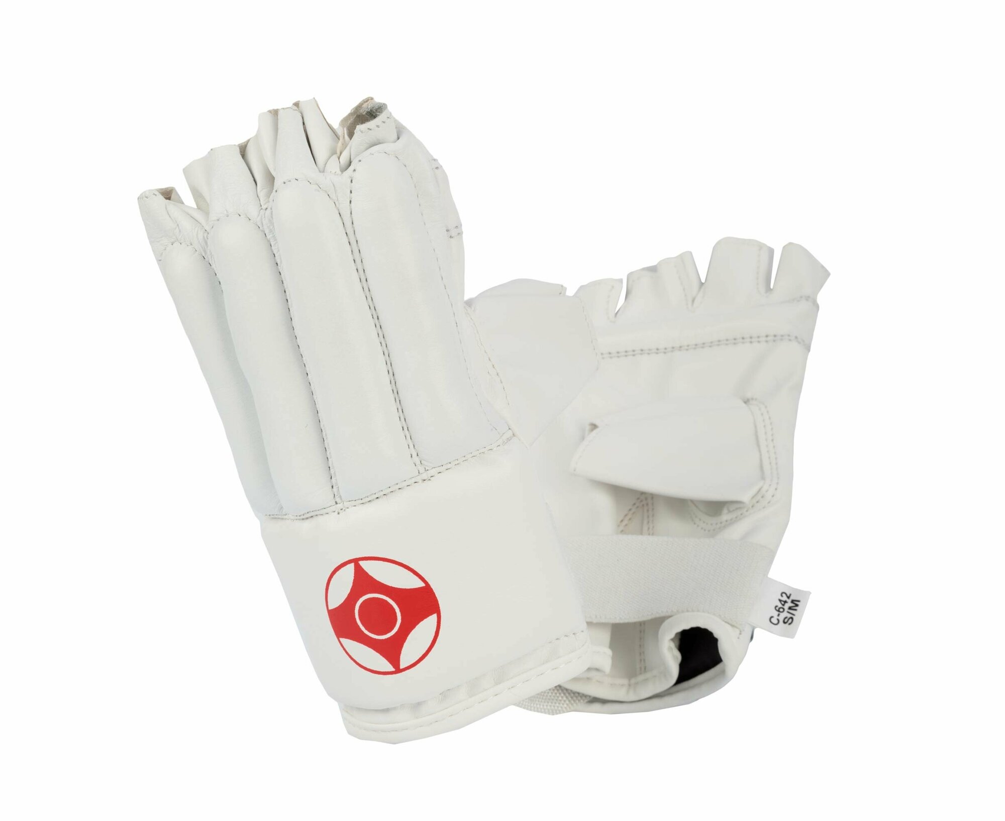 Перчатки снарядные (Шингарты) Clinch Bag Gloves Cut Finger Kyokushinkai белые (размер XS)
