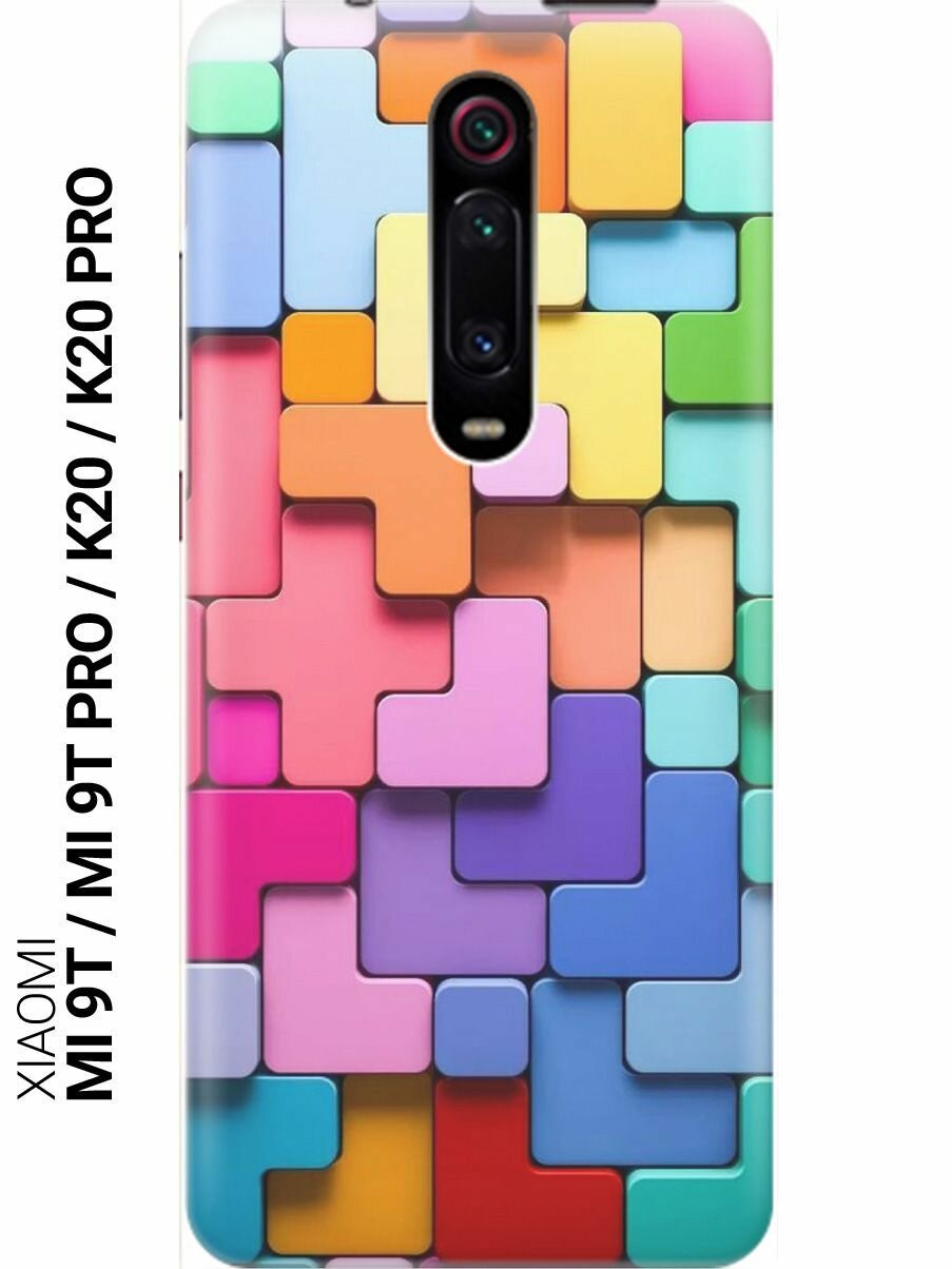 Ультратонкий силиконовый чехол-накладка для Xiaomi Mi 9T / Mi 9T Pro / K20 / K20 Pro с принтом "Паттерн из блоков"