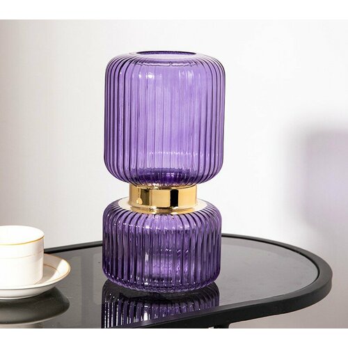 Ваза стеклянная IST-042, стекло, 12,5х26 см, фиолетовый