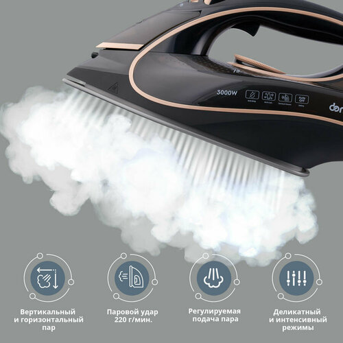 Утюг DOMFY DSC-EI901 3000Вт черныйзолотистый 326000₽