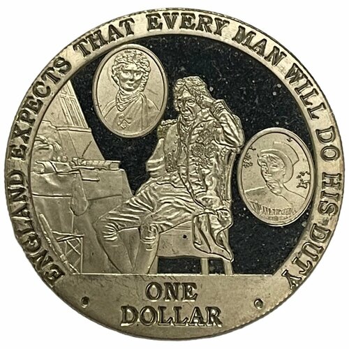 Острова Кука 1 доллар 2007 г. (Англия ждёт, что каждый выполнит свой долг - Нельсон сидит) (CN) клуб нумизмат монета доллар островов кука 2007 года серебро елизавета ii