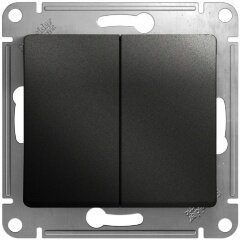 Glossa GSL000751 Выключатель двухклавишный (10 А, под рамку, скрытая установка, антрацит) Schneider Electric - фото №2