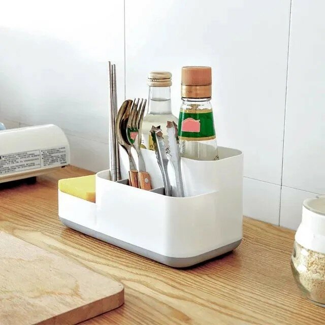 фото Органайзер в ванную комнату/ контейнер для туалетного столика, цвет серый