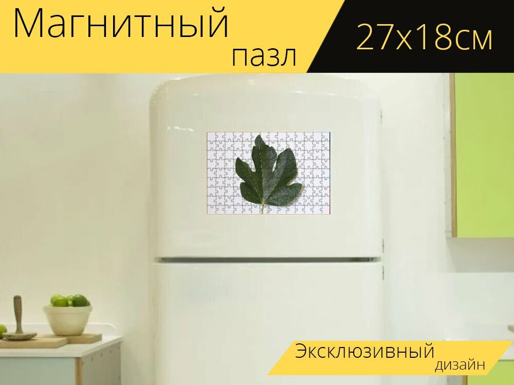 Магнитный пазл "Инжир, завод, здоровье" на холодильник 27 x 18 см.