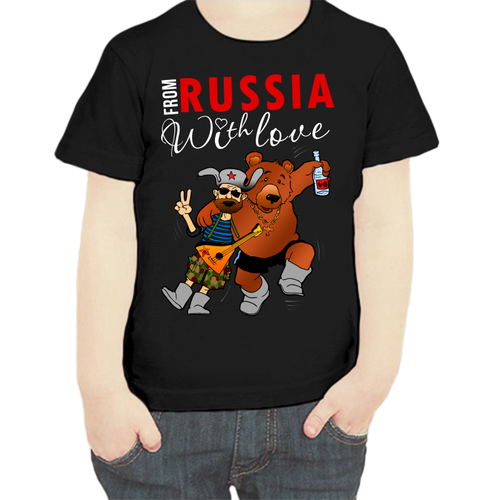 фото Футболка , размер 104, черный нет бренда