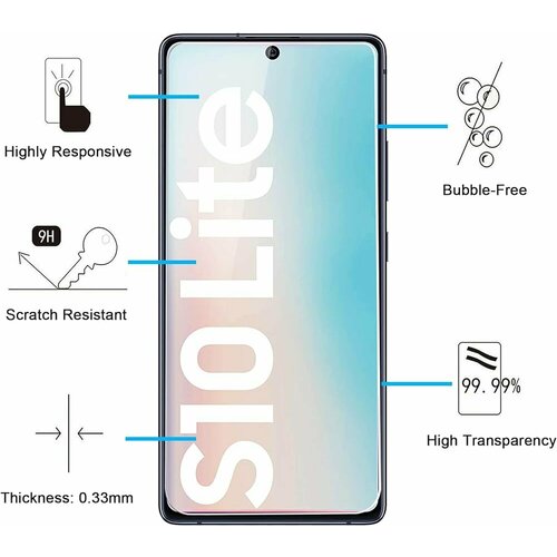 Защитное стекло для Samsung s10 lite черная рамка