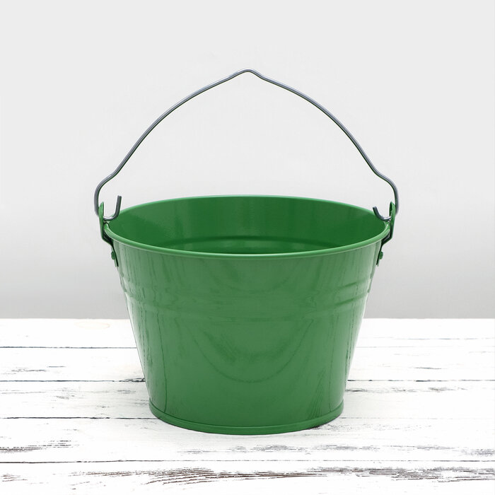 фото Ведро оцинкованное, зеленое, 3 л