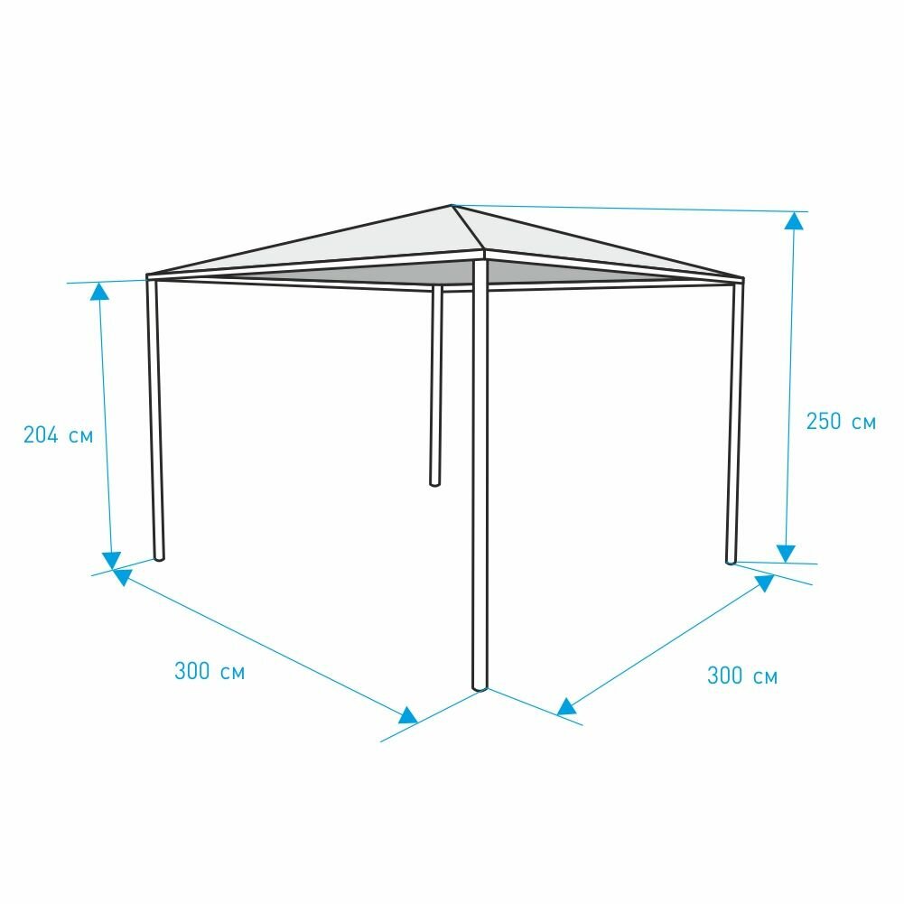 Шатер садовый полиэтиленовый 3х3х2,5 м с антимоскитной сеткой - фотография № 4