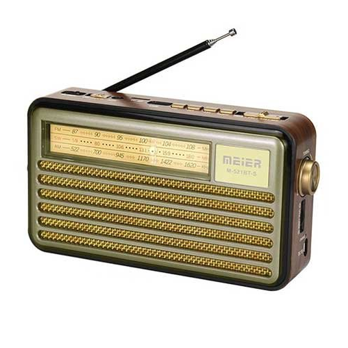 Аккумуляторный Радиоприемник HR-S521BT с BluetoothUSBSD Фонарик с солнечной панелью золотой 146000₽