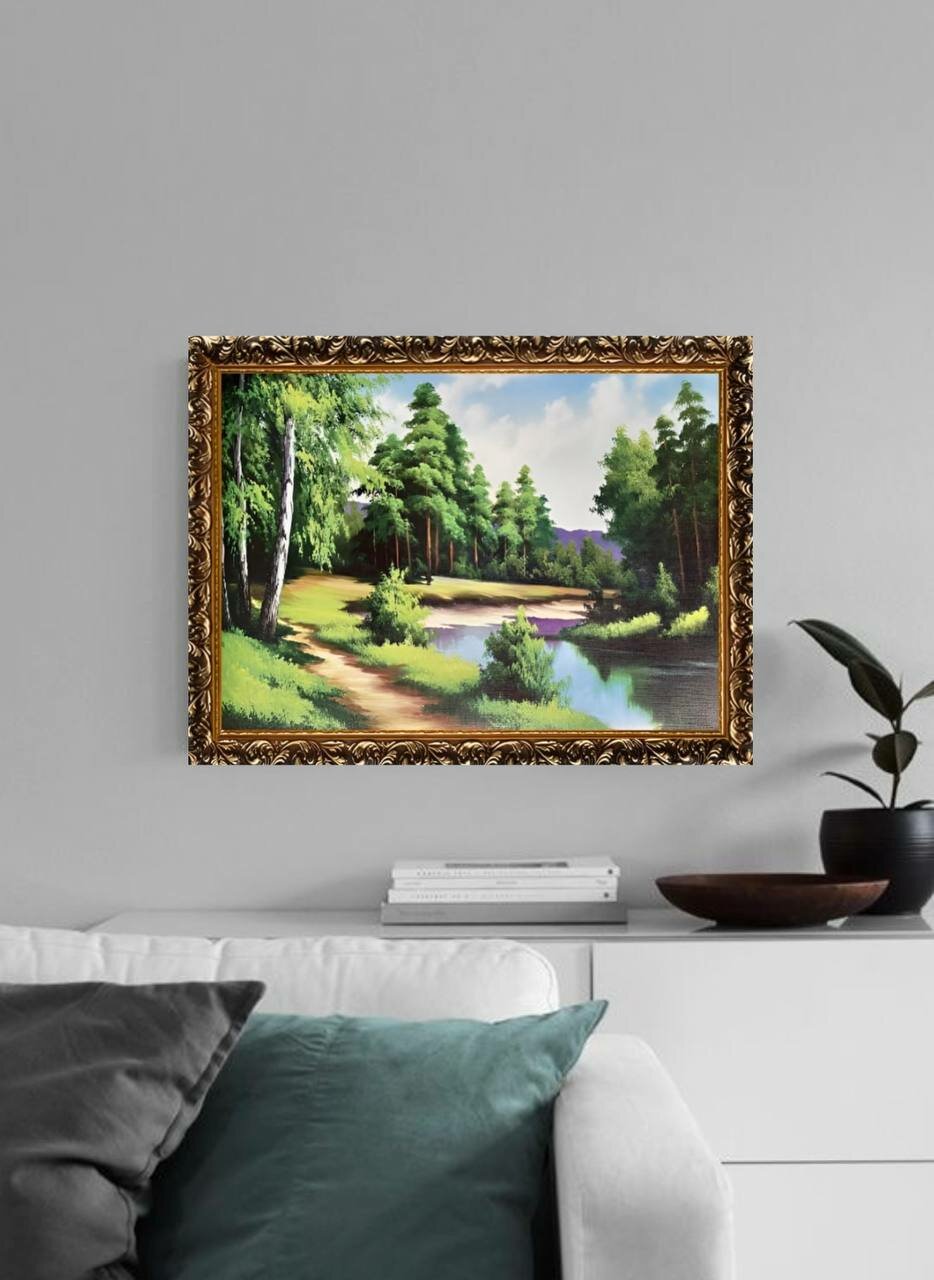Картина в раме Интерьерная 50x70 "Далеко в лесу"