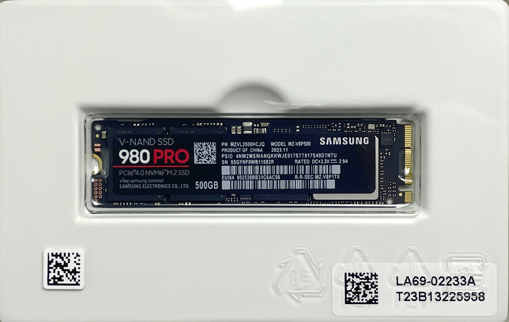 Твердотельный накопитель Samsung 980 PRO 500 ГБ M.2 MZ-V8P500BW