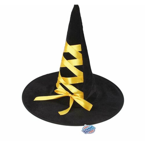 фото Шляпа-конус "ведьмочка", с завязками, лента цвета микс страна карнавалия