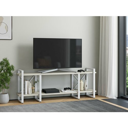 Тумба под ТВ Айсберг Лофт 160 белыйдуб крафт белый 9990₽