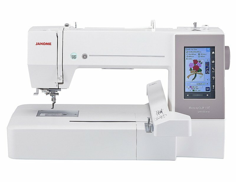 Вышивальная машина Janome Memory Craft 550E / поле вышивки 200х360 мм / 180 дизайнов / USB