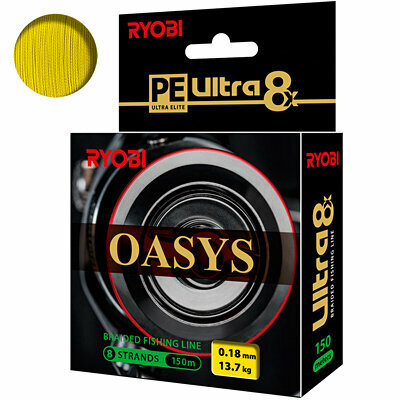 Плетеный шнур для рыбалки RYOBI OASYS Yellow 0,18mm 150m
