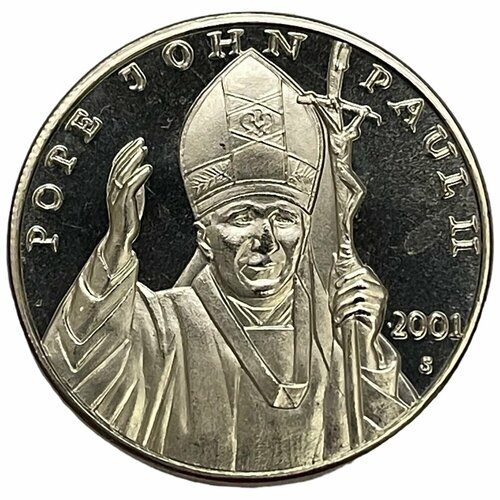 Либерия 10 долларов 2001 г. (Иоанн Павел II) (Proof) либерия 10 долларов 1999 г монорельс гамбург берлин proof