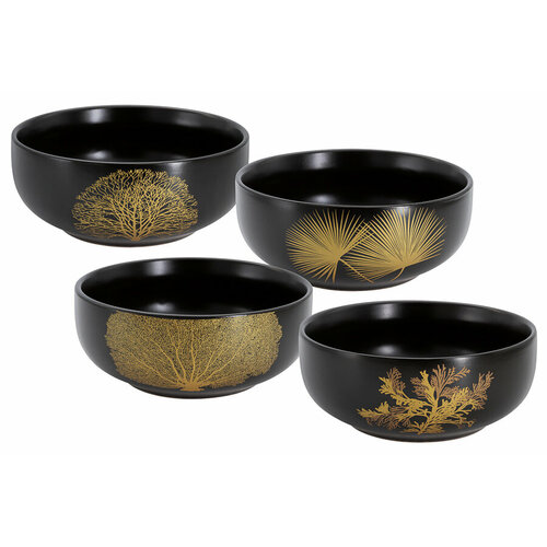 Набор салатников Singapore чёрный 15 см 075 л 4 шт 998₽