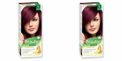 MM Beauty Краска для волос, тон M14 Вишнево красный, 125мл, 2 штуки