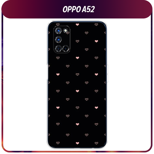 Силиконовый чехол на Oppo A52/A72 / Оппо A52/A72 Чехол с сердечками силиконовый чехол на oppo a52 a72 оппо a52 a72 прозрачный