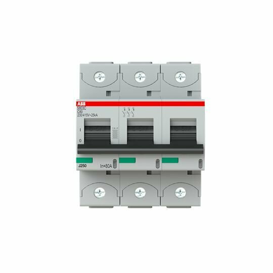 Автоматический выключатель ABB S803 80A 25kA 3P тип С 2CCS883001R0804
