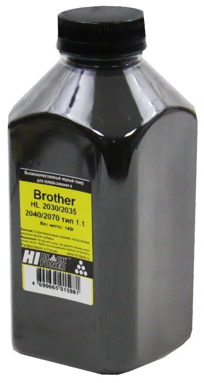 Тонер Hi-Black для Brother HL-2030/2035/2040/2070, Тип 1.1, Bk, 140 г, банка, черный