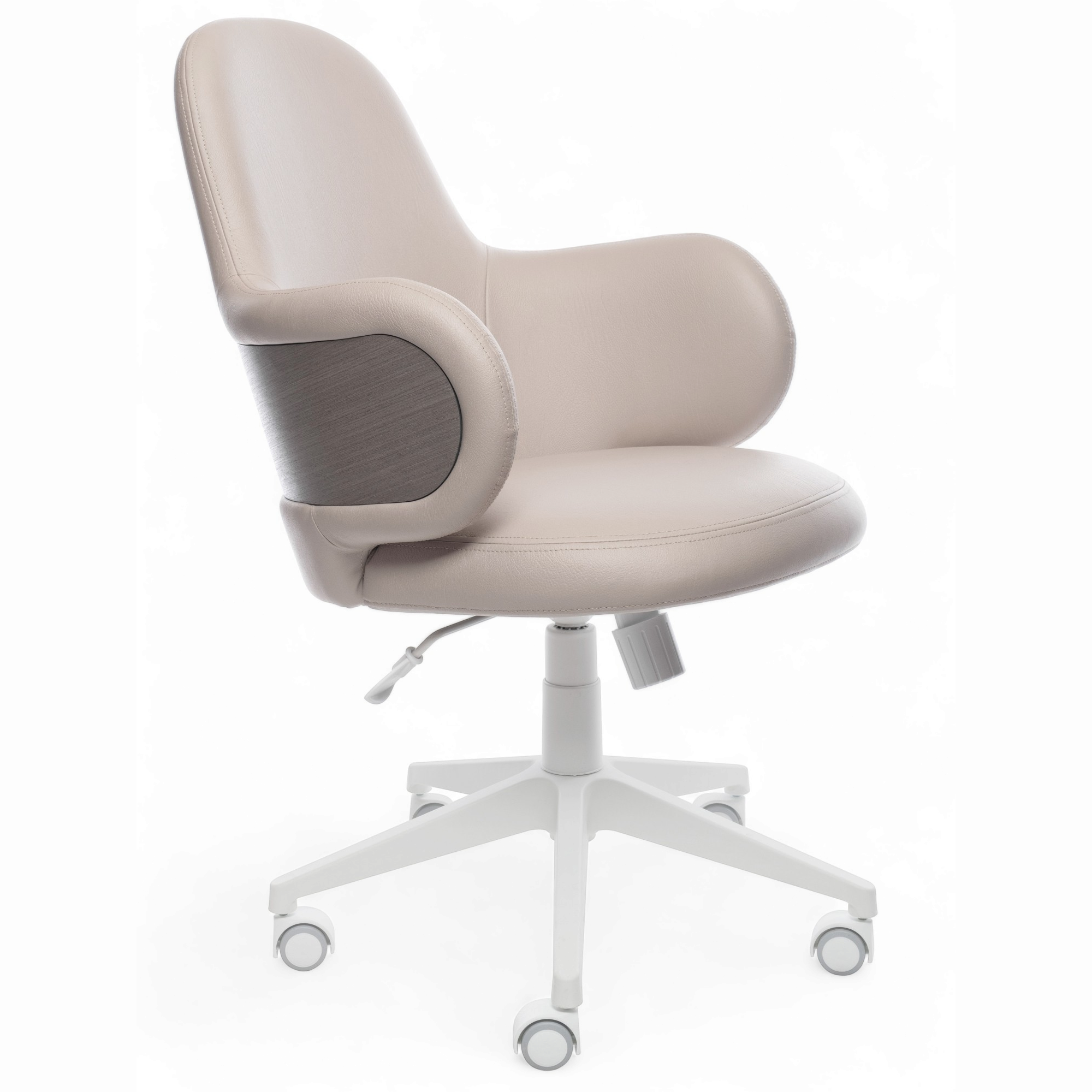 Офисное кресло / Компьютерное кресло Elan бежево-серый, экокожа, крестовина, раскачивание