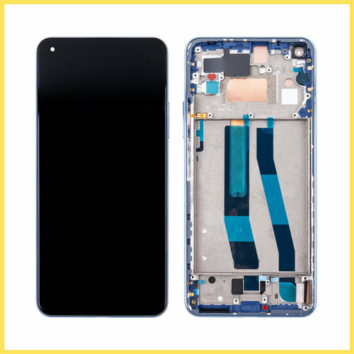 Дисплей (экран) для Xiaomi Mi 11 Lite 4G модуль с рамкой (M2101K9AG) Синий - Premium (SP)