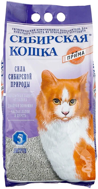 Комкующийся наполнитель Сибирская кошка Прима, 5л, 1 шт.