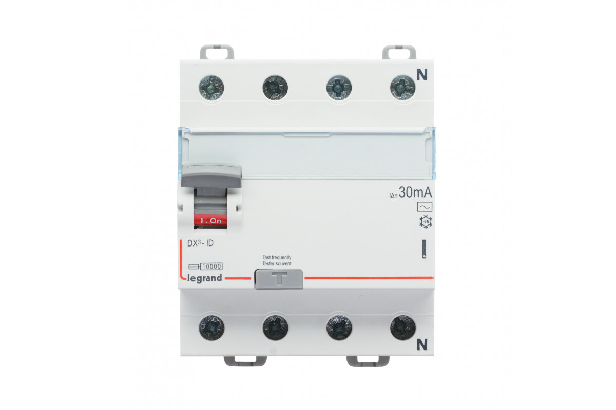 DX3 411703 Выключатель дифференциального тока четырехполюсный 40А 0.03А (тип AC) Legrand - фото №5