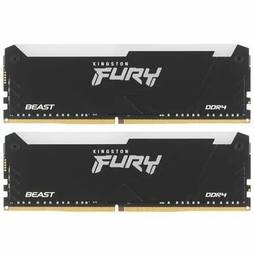 Модуль Kingston 16GB DDR4 3600MHz DIMM FURY Beast Black RGB XMP kit 2x8Gb CL17 135V 288-pin Non-ECC 768100₽