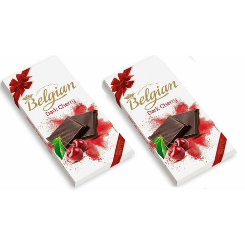 Belgian Горький Шоколад Темный со вкусом вишни 2шт по 100г
