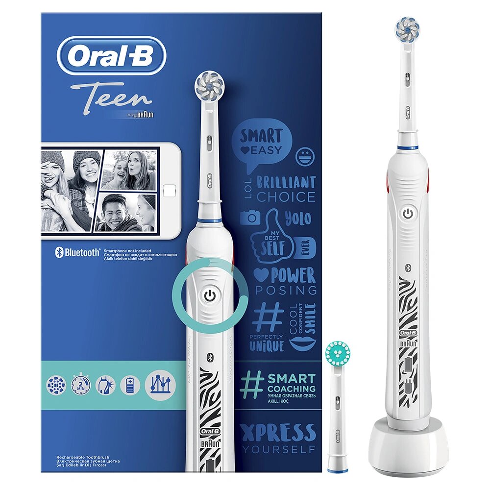 Электрическая зубная щетка Oral-B Smart 4 Teen Sensitive White