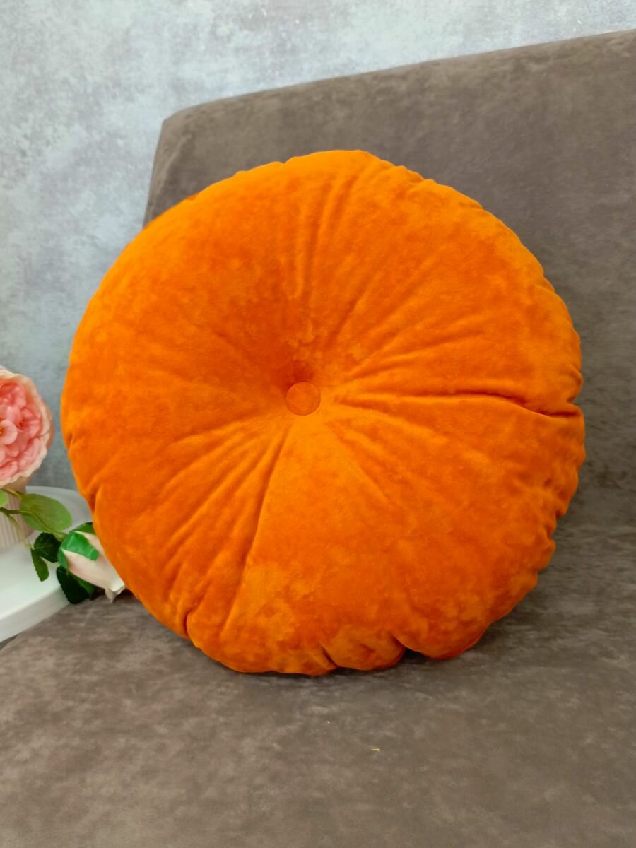 Подушка круглая 40х40 см оранжевая