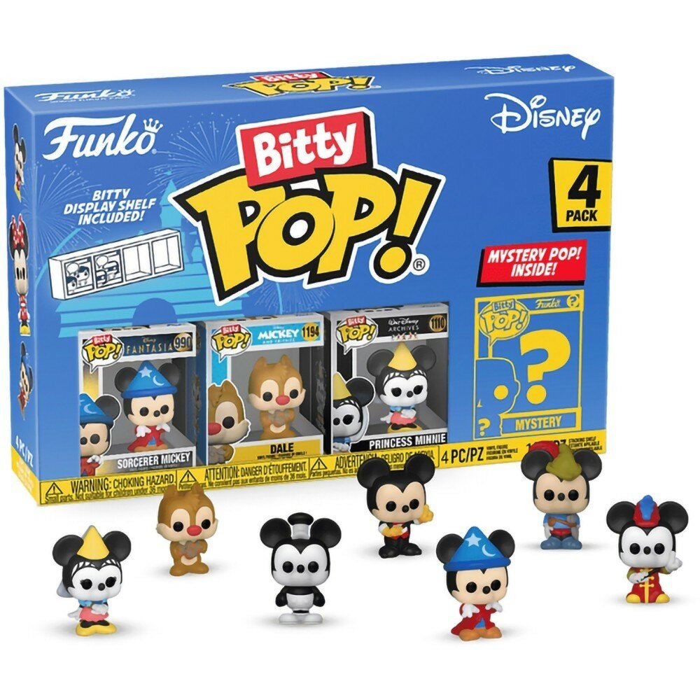 Набор фигурок Funko Disney Classic - Bitty Pop! - Sorcerer Mickey / Dale / Princess Minnie / Mystery 71321