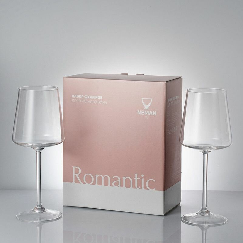 фото Бокалы для красного вина 500 мл. в подарочной упаковке, набор фужеров 2 шт. Неман 11603/500 Romantic