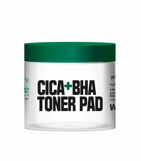 Тонер-педы с центелой и BHA-кислотой W.SKIN LABORATORY Cica + BHA Toner Pad